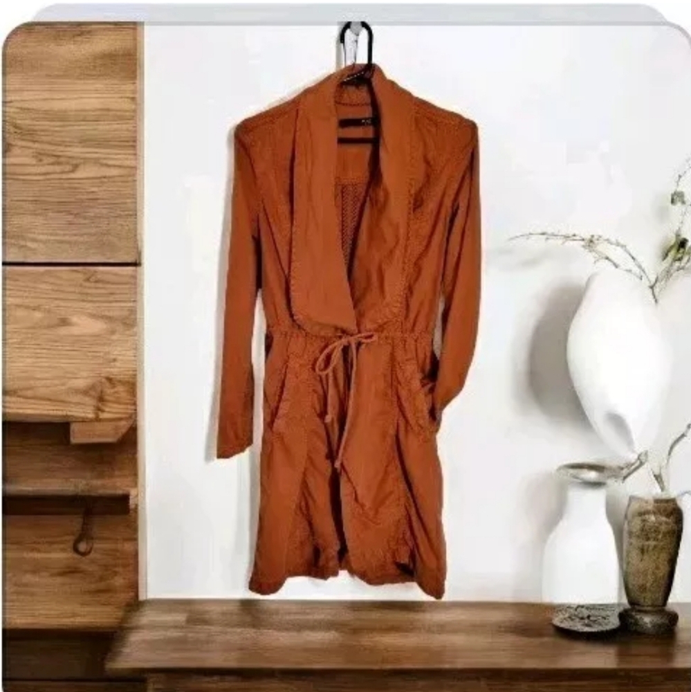 Max Jeans Orange Wrap-Style Robe Coat